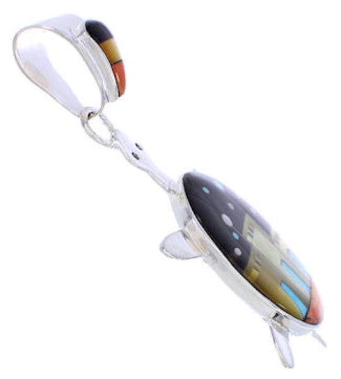 Multicolor Turtle Native American Design Silver Pendant MW77644